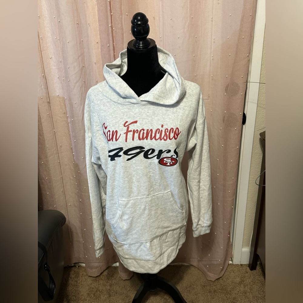 NFL Team Apparel, ladies LS gray pullover, 49ers